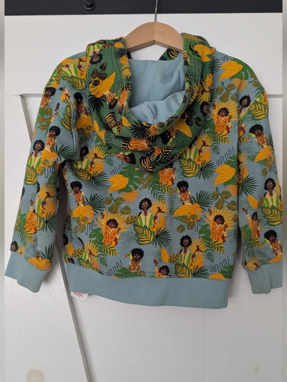 Disney Encanto  Zip-Up Hoodie with Tropical Yellow Leaf Print - XS